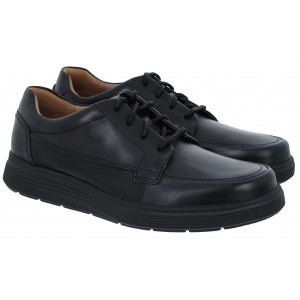 Clarks Un Abode Ease Shoes - Black Leather