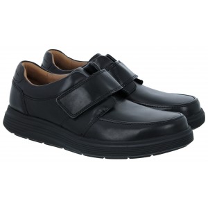 Clarks Un Abode Strap Shoes - Black Leather