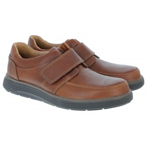 Clarks Un Abode Strap Shoes - Dark Tan Leather