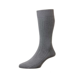 Pantherella Danvers Socks - Mid Grey Mix