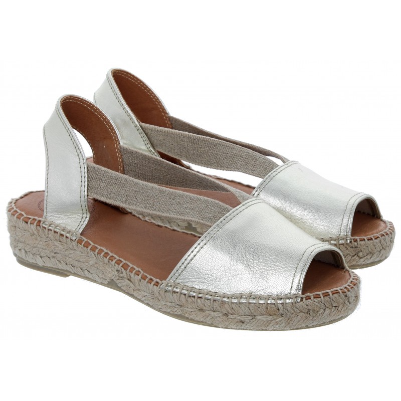 Etna Espadrille Sandals - Platinum Leather
