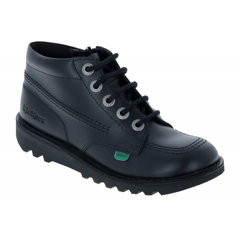 Kick Hi Zip Junior 115825 Boots - Black Leather