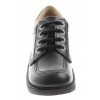 Kick Lo Youth School Shoes - Black Leather