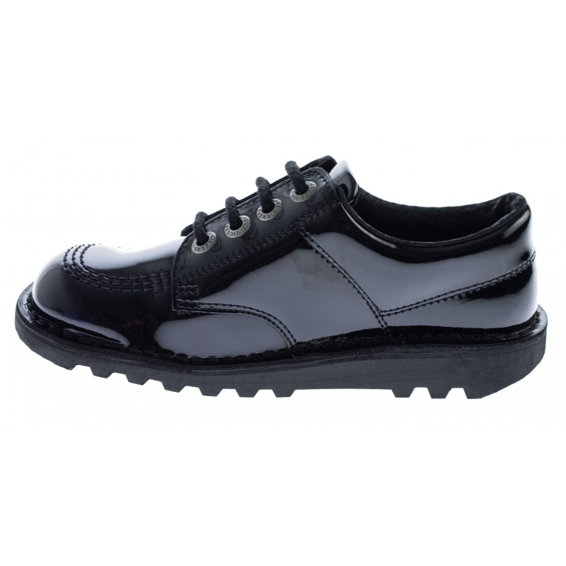 Kick Lo Core Junior School Shoes - Black Patent