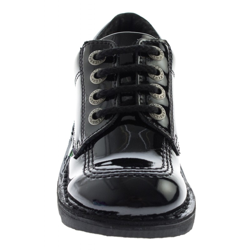 Kick Lo Core Junior School Shoes - Black Patent