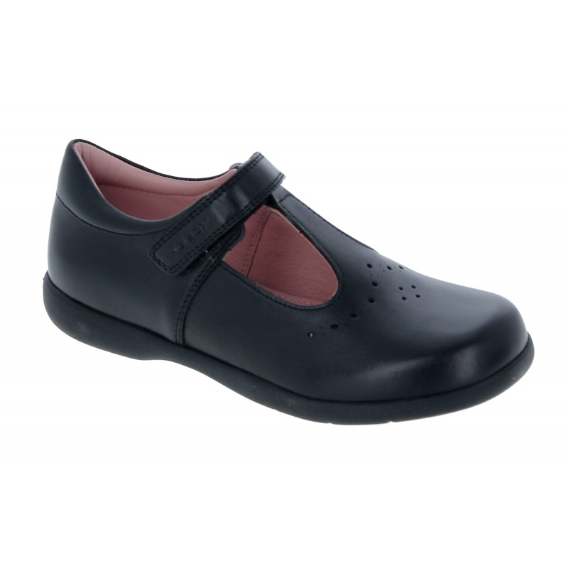 Naimara J16FHB School Shoes - Black Leather
