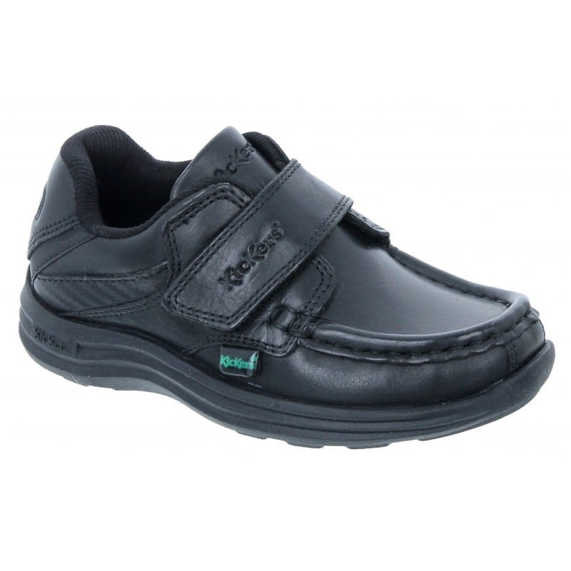 Reasan Strap Infant School Shoes - Black Leather
