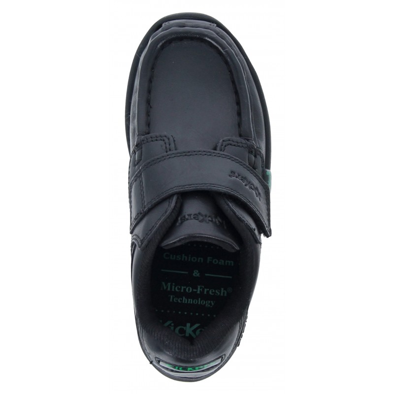 Reasan Strap Infant School Shoes - Black Leather