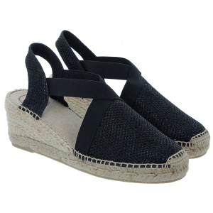Toni Pons Triton Wedge Espadrilles - Black Cotton