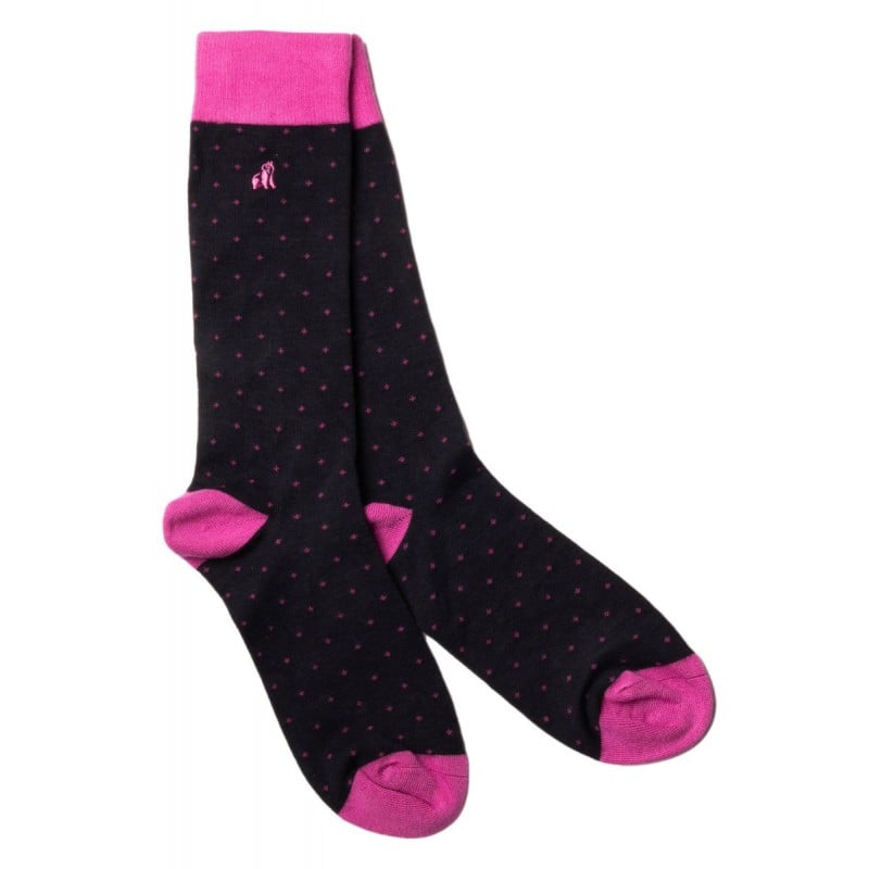 Spotted Bamboo Socks - Pink Textile