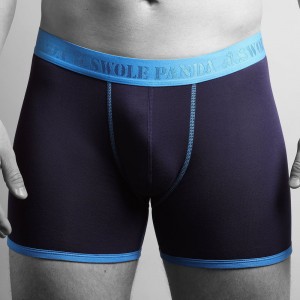 Swole Panda Bamboo Boxers - Navy / Blue Band