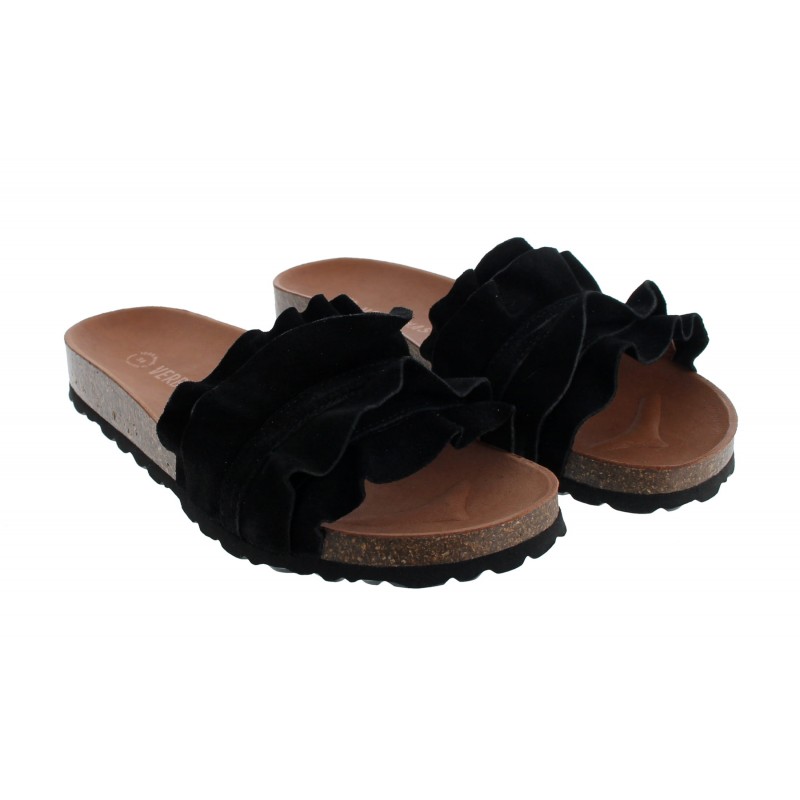 Rocio Mules - Black  Suede